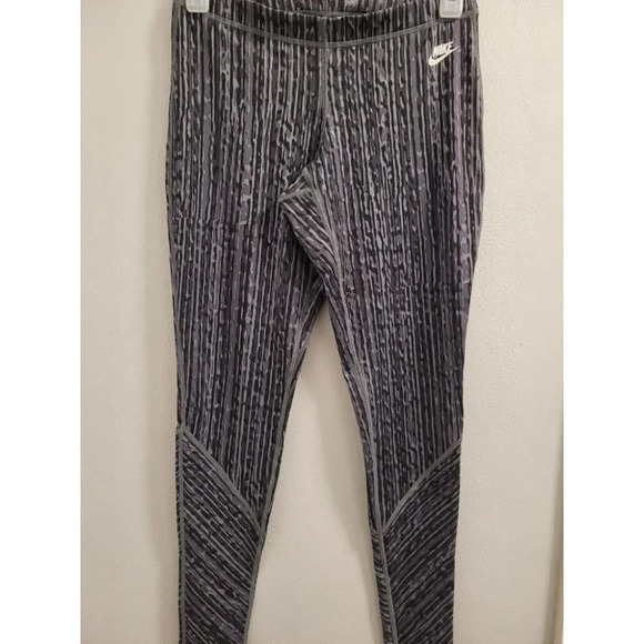 Nike Women Workout Tights Gray Black White Size XS - Picture 5 of 10